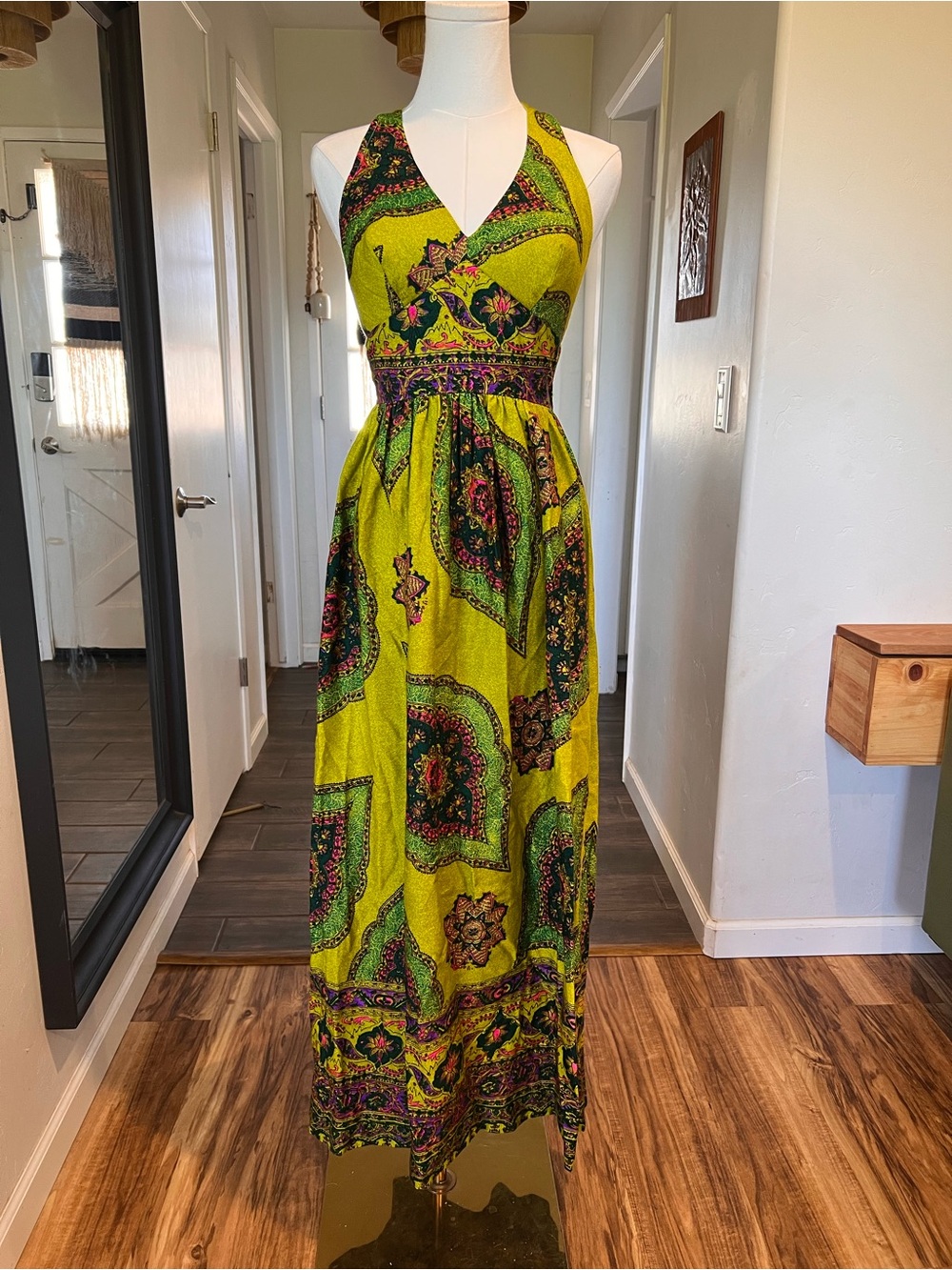 Vintage 60’s Paisley Halter Maxi Dress